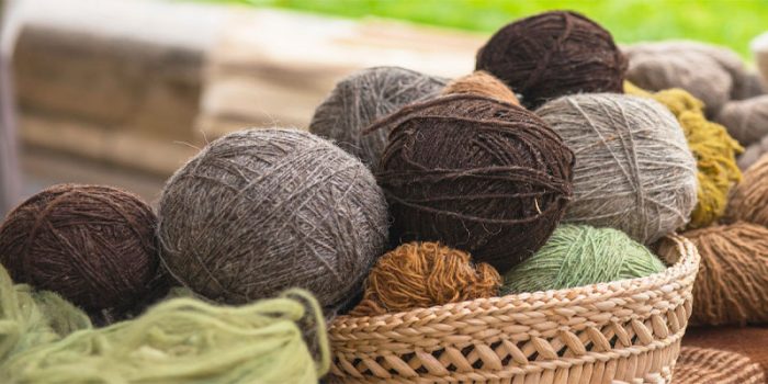 Alpaca wool in a basket